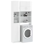 ZNTS Washing Machine Cabinet Set High Gloss White Engineered Wood 3055642