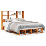 Bookcase Bed without Mattress Wax Brown 120x190 cm Small Double Solid Wood 3323943