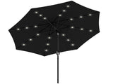 2.7m Outdoor Patio Garden Umbrella Parasol with Tilt Crank and 24 LEDs Lights, Black T3398P318674