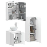 Bathroom Furniture Set 4 pcs White Engineered Wood and Glass 3407407