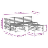 5 Piece Garden Lounge Set Solid Wood Pine 3186550
