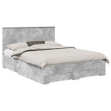 Bed Frame Concrete Grey 150 x 200 cm Engineered Wood 3411292