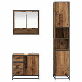 Bathroom Furniture Set with Door 3 pcs Old Wood Engineered Wood 3402548