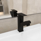 Bathroom Basin Faucet with Pull-out Function Black 157x172 mm 149076