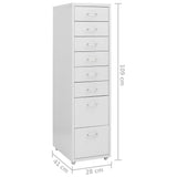 ZNTS Mobile File Cabinet Grey 28x41x109 cm Metal 335921