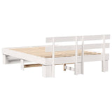 Bed Frame with Headboard White 140 x 200 cm Solid Pine Wood 872483