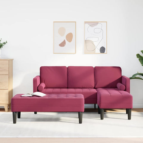 Sofa Set 2 pcs Wine red 173 x 131 x 67 cm Velvet 3329269