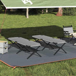 Folding Camping Bed Folding Manual Grey Oxford fabric 42003183