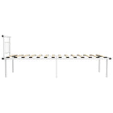 Bed Frame White Powder-coated metal, plywood Single bed Durable 324824