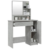 Dressing Table with Mirror Concrete Grey 86.5x35x136 cm 802961