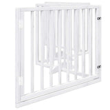 Dog Gate with Door Foldable 4 Panels White 320 cm Poplar Wood 352185
