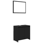 ZNTS 3 Piece Bathroom Furniture Set Black Engineered Wood 3056935