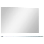 ZNTS Wall Mirror with Shelf 100x60 cm Tempered Glass 249443