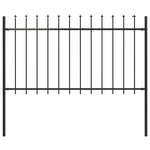 Garden Fence with Spear Top Steel 181x100 cm Black 144925