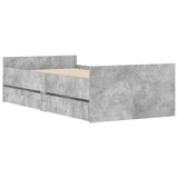 Bed Frame Concrete Grey Engineered Wood Single Bed Frame 3207367