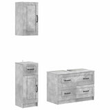 3 Piece Bathroom Cabinet Set UTRECHT Concrete Grey 3417813