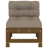 Middle Sofas with Cushions 2 pcs Honey Brown Solid Wood Pine 825691