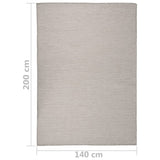 Outdoor Flatweave Rug 140x200 cm Light Grey 340782