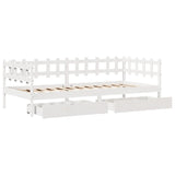 Daybed with Drawers without Mattress White 90x200 cm Solid Wood 3302135