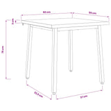 60 x 55 x 75 cm Solid Acacia Wood White Rectangular 937466