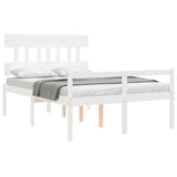 Senior Bed without Mattress White Small Double Solid Wood 3195387