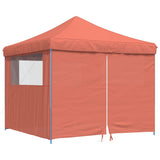 Foldable Party Tent Pop-Up with 4 Sidewalls Terracotta 4004933