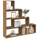 Room Divider Bookcase 4-Tier Artisan Oak 143.5x29x143.5 cm Engineered Wood 858002