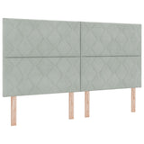 ZNTS Bed Frame in Light Grey - 180x200 cm Velvet 3345023
