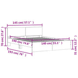 Bed Frame Grey Sonoma Engineered wood and Plywood Double Durable 3207502