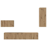 Wall TV Cabinet Wall-mounted 4 pcs Artisan Oak Engineered Wood 3393467