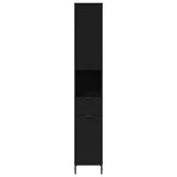 Bathroom Cabinet with Drawer with Door Black 31.5 x 33 x 190 cm 883405