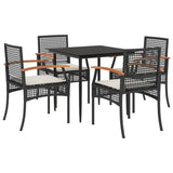 Garden Dining Set Black, Cream White 3213597