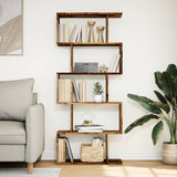 Room Divider Bookcase 5-Tier Old Wood 70x24x161 cm Engineered Wood 858100