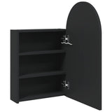 Bathroom Mirror Cabinet with LED Light Arched Black 42x13x70 cm 357975