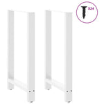 ZNTS Coffee Table Legs White 2 pcs 60x cm Steel 4013345