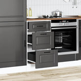 Kitchen Base Cabinet "Porto" Black Engineered Wood 854221