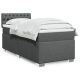 ZNTS Box Spring Bed with Mattress Dark Grey 90x200 cm Fabric 3285779