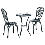 Garden Bistro Set 3 pcs Green Aluminium 42002385