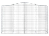 Arched Gabion Baskets 2 pcs 200x50x160/180 cm Galvanised Iron 3145703