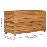 Raised Bed 100x40x55 cm Recycled Teak Wood and Steel 47425