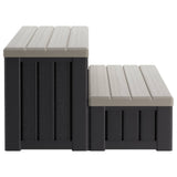 Hot Tub Step with Storage 2-Step Brown and Grey 93 x 57 x 35 cm 42045237