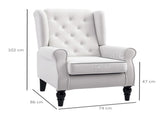 Wingback Accent Chair, Retro Upholstered Button Tufted Occasional Chair for Living Room and Bedroom, T3398P330360
