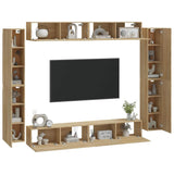 8 Piece TV Cabinet Set Sonoma Oak Engineered Wood 3114296