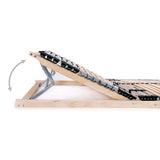 Slatted Bed Base without Mattress with 42 Slats 7 Zones 90x200 cm 246469