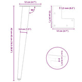 Coffee Table Legs Conical Shape 4 pcs Natural Steel 42-43 cm Steel 4012515