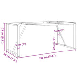 Dining Table Legs O-Frame 180x80x73 cm Steel 357889