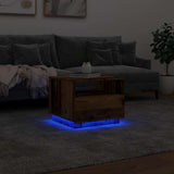 Coffee Table with LED Lights Old Wood 50x49x40 cm 857708