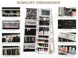 360&deg Swivel Jewellery Cabinet, Free Standing Full Length Mirror with Storage, Lockable Jewellery T3398P344740