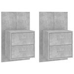 Wall-mounted Bedside Cabinets 2 pcs Concrete Grey 810998
