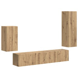 TV Cabinet Set Wall-mounted 4 pcs Artisan Oak Engineered Wood 3409014